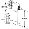 Prime-Line Aluminum, Push Button Screen or Storm Door Latch with Tie Down and Key Single Pack K 5089